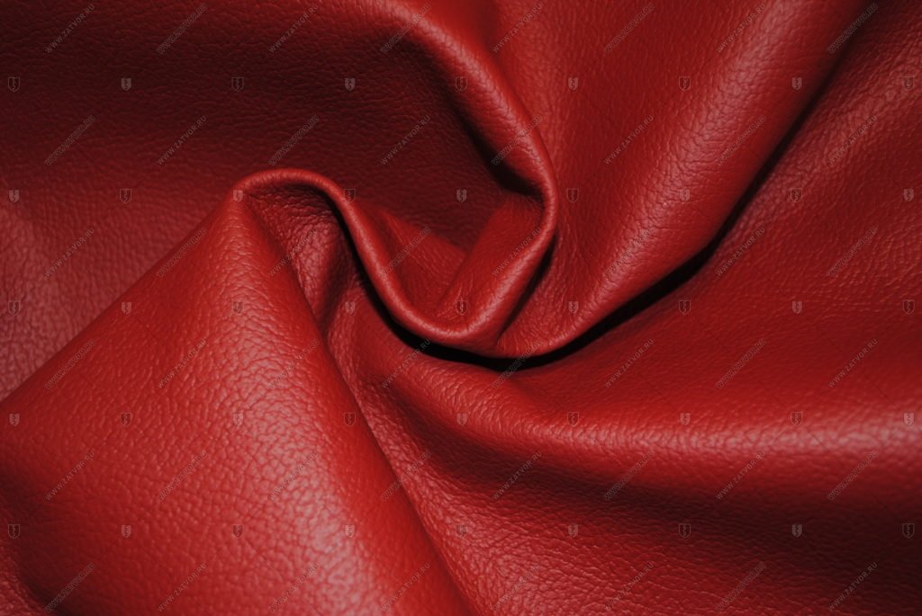Темно-красная натуральная кожа